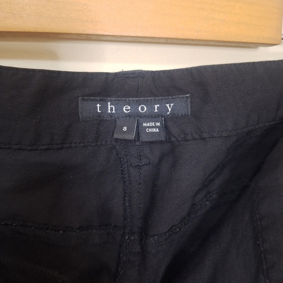 Theory Hannon black linen blend cargo pants SZ 4 NWOT - Picture 8 of 12